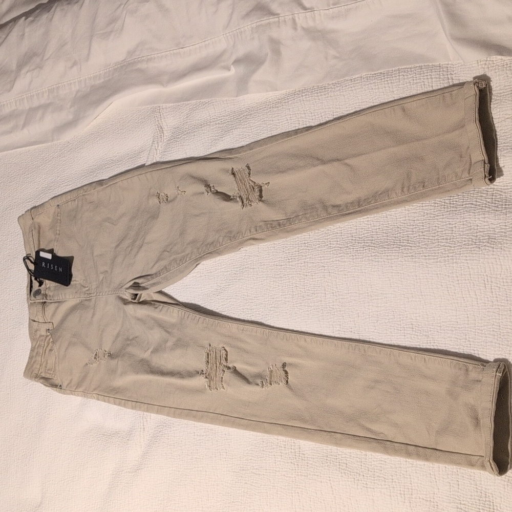 RISEN-distressed ankle color skinny